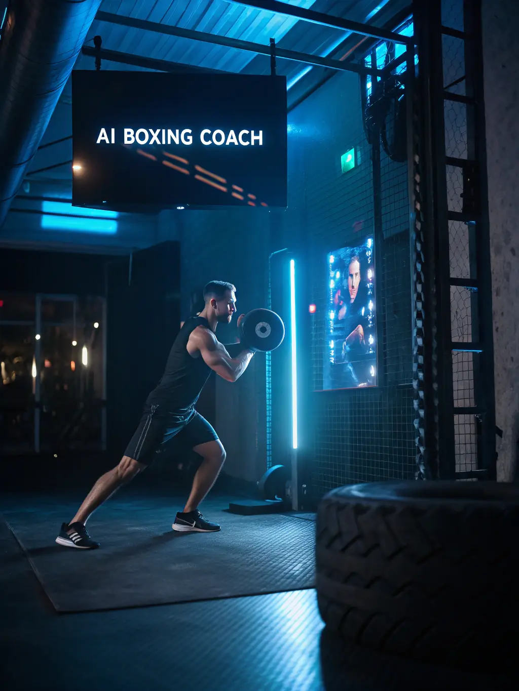 A determined boxer working closely with a coach, reviewing video footage of their sparring session to identify areas for improvement.